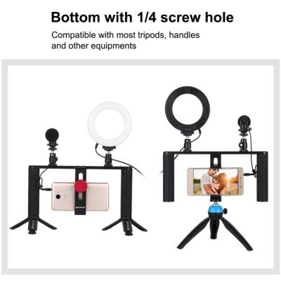 Набір блогера PULUZ 4in1 (ring light, mount, phone holder, microphone) (PKT3028) фото №4