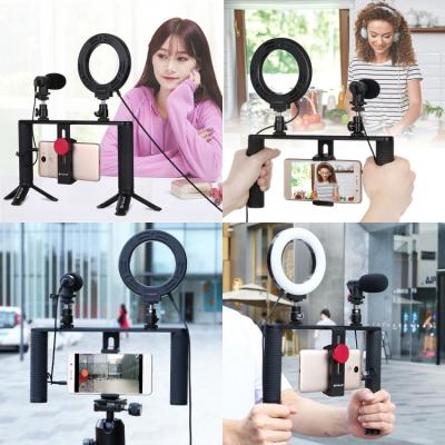Набір блогера PULUZ 4in1 (ring light, mount, phone holder, microphone) (PKT3028) фото №8