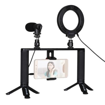 Набір блогера PULUZ 4in1 (ring light, mount, phone holder, microphone) (PKT3028)