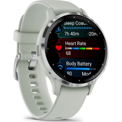 Смарт-годинник Garmin Venu 3S Silver Stainless Steel Bezel with Sage Gray Case and Silicone Band (010-02785-01) фото №3