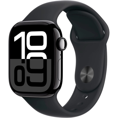 Смарт-годинник Apple Watch Series 10 GPS 42mm Jet Black Aluminium Case with Black Sport Band - S/M (MWWE3QH/A)
