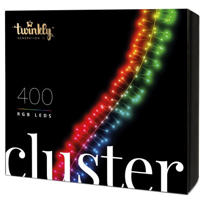 Гирлянда Twinkly Smart LED Cluster RGB, 400, BT   WiFi, Gen II, IP44 кабель ч (TWC400STP-BEU)