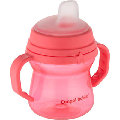 Пляшечка для годування Canpol babies Поильник-непроливайка  с силиконовым носиком FirstCup 150 мл Розовая (56/614_pin) фото №2