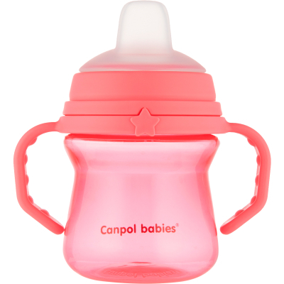Пляшечка для годування Canpol babies Поильник-непроливайка  с силиконовым носиком FirstCup 150 мл Розовая (56/614_pin)