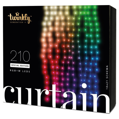Гірлянда Twinkly Smart LED Curtain, Wall RGBW 210, BT   WiFi, Gen II, IP44 ка (TWW210SPP-TEU)