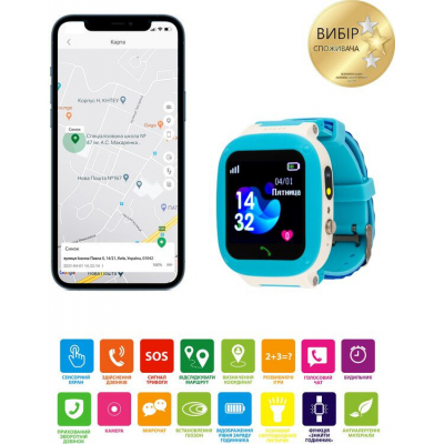 Smart годинник AmiGo GO004 Splashproof Camera LED Blue фото №6