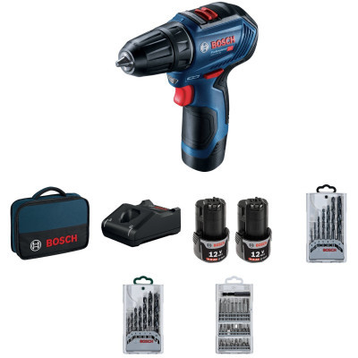 Шуруповерт Bosch 0.601.9G9.001 GSR 12V-30,12V, 2*2 Ач, 18/30 Нм, 420/1600 об/хв, 0.89 кг, кейс, ЗУ, приналеж