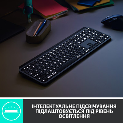 Клавиатура Logitech MX Keys Advanced for Business Wireless Illuminated UA Graphite (920-010251) фото №9