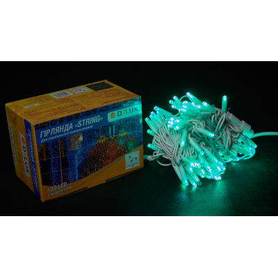 Гирлянда Delux String 100LED IP44 EN 10 м Зелений/білий (90016598)