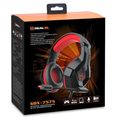 Навушники REAL-EL GDX-7575 Black-Red фото №12