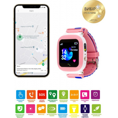 Smart годинник AmiGo GO004 Splashproof Camera LED Pink фото №6