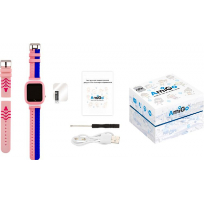 Smart годинник AmiGo GO004 Splashproof Camera LED Pink фото №7