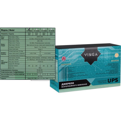 Джерело безперебійного живлення Vinga LED 600VA metal case with USB (VPE-600MU) фото №12