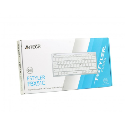 Клавіатура A4Tech FBX51C Wireless/Bluetooth White (FBX51C White) фото №8