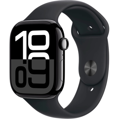 Смарт-часы Apple Watch Series 10 GPS 46mm Jet Black Aluminium Case with Black Sport Band - S/M (MWWP3QH/A)