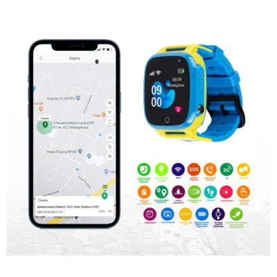 Smart годинник AmiGo GO008 GLORY GPS WIFI Blue-Yellow (976267) фото №6