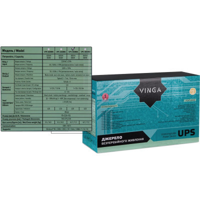 Источник бесперебойного питания Vinga LED 800VA metal case with USB (VPE-800MU) фото №12