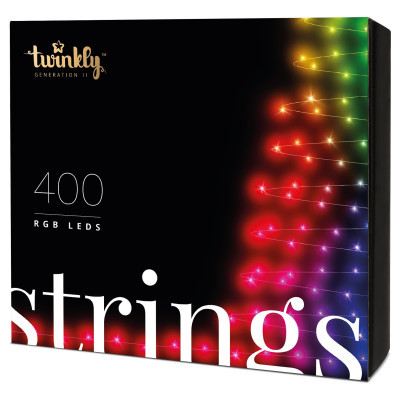 Гирлянда Twinkly Smart LED Strings RGB 400, BT   WiFi, Gen II, IP44 кабель че (TWS400STP-BEU)
