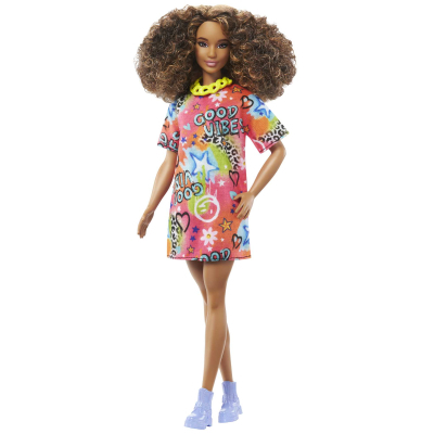 Лялька Barbie Fashionistas в яскравій сукні-футболці (HPF77)