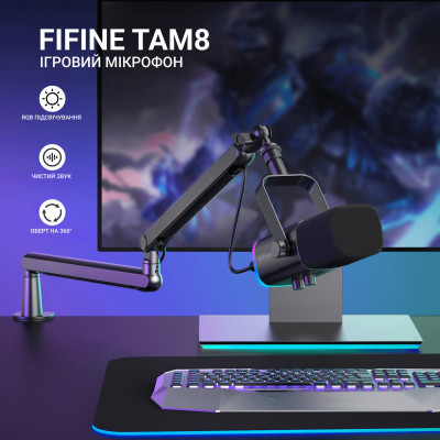 Мікрофон Fifine TAM8 USB Black (TAM8) фото №10