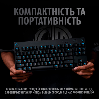Клавіатура Logitech G PRO Mechanical Gaming USB UA Black (920-009392) фото №4