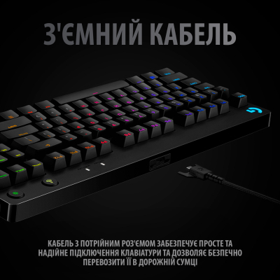 Клавіатура Logitech G PRO Mechanical Gaming USB UA Black (920-009392) фото №6