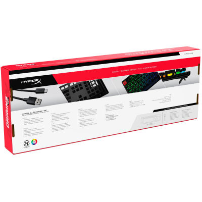 Клавіатура HyperX Alloy Origins Red USB RGB PBT ENG/RU (639N3AA) фото №9