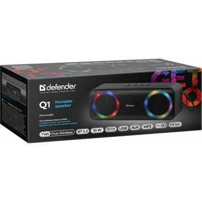 Портативна колонка Defender Q1 10Вт Black (65301) фото №5