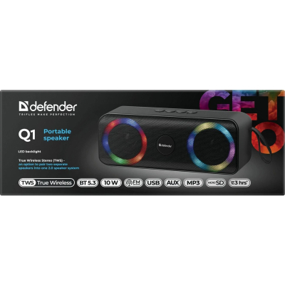 Портативна колонка Defender Q1 10Вт Black (65301) фото №6
