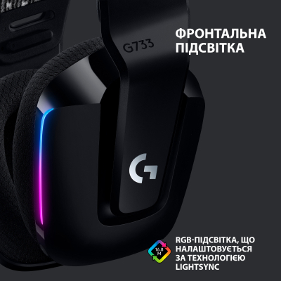 Навушники Logitech G733 Lightspeed Wireless RGB Gaming Headset Black (981-000864) фото №4