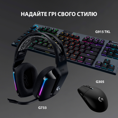 Навушники Logitech G733 Lightspeed Wireless RGB Gaming Headset Black (981-000864) фото №8