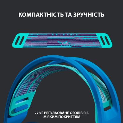 Навушники Logitech G733 Lightspeed Wireless RGB Gaming Headset Blue (981-000943) фото №2