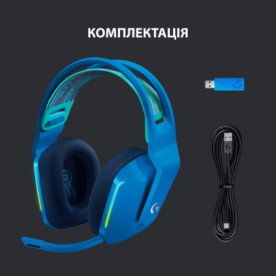 Навушники Logitech G733 Lightspeed Wireless RGB Gaming Headset Blue (981-000943) фото №6