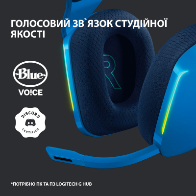 Навушники Logitech G733 Lightspeed Wireless RGB Gaming Headset Blue (981-000943) фото №9