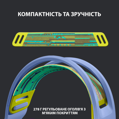 Наушники Logitech G733 Lightspeed Wireless RGB Gaming Headset Lilac (981-000890) фото №2