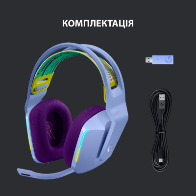 Наушники Logitech G733 Lightspeed Wireless RGB Gaming Headset Lilac (981-000890) фото №6