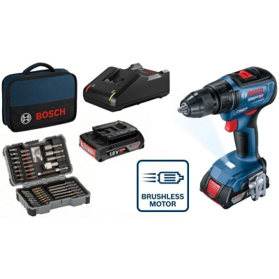 Шуруповерт Bosch 0.601.9H5.004 GSR 18 V-50, 18V, 2*2 Ач, 28/50/50 Нм, 460/1800 об/хв, 1кг, кейс, ЗУ, аксесуа