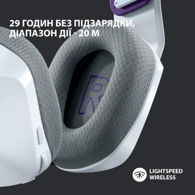 Навушники Logitech G733 Lightspeed Wireless RGB Gaming Headset White (981-000883) фото №3