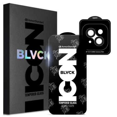 Захисне скло Armorstandart Supreme Plus Black Icon Apple iPhone 13 (ARM68073)
