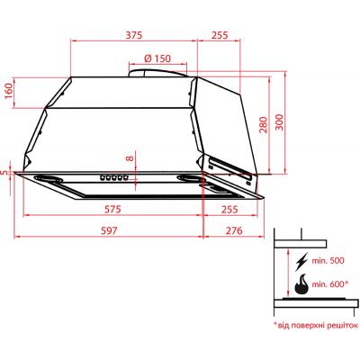 Витяжки WEILOR PBE 6140 SS 750 LED фото №8