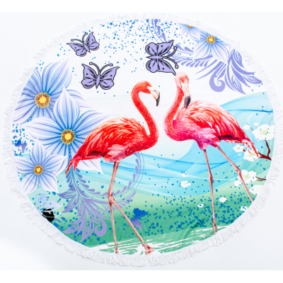 Рушник MirSon пляжное №5053 Summer Time Bright flamingo 150x150 см (2200003180664)