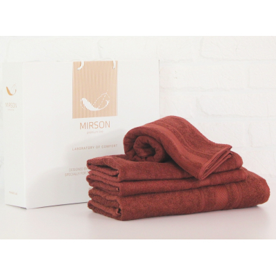 Рушник MirSon набор банный №5071 Elite SoftNess Brown 40х70, 50х90, 70х140 (2200003975635)