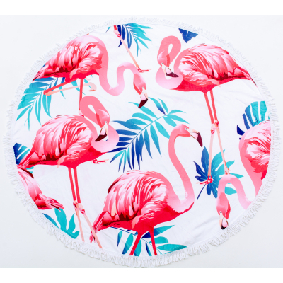 Рушник MirSon пляжное №5054 Summer Time Light flamingo 150x150 см (2200003180688)