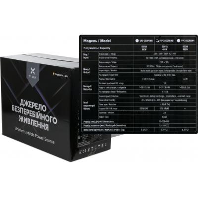Джерело безперебійного живлення Vinga LED 850VA metal case with USB (VPE-850PRMU) фото №6