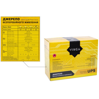 Источник бесперебойного питания Vinga LCD 1500VA plastic case (VPC-1500P) фото №12