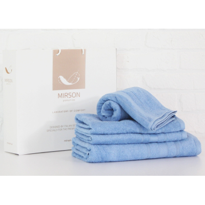 Рушник MirSon набор банных №5072 Elite SoftNess Cornflower 40х70, 50х90, 7 (2200003975642)