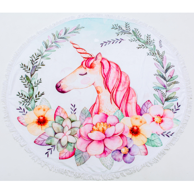 Рушник MirSon пляжное №5063 Summer Time Unicorn girl 150x150 см (2200003180893)