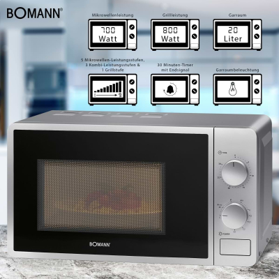 Микроволновая печь Bomann MWG6015CB silver фото №4