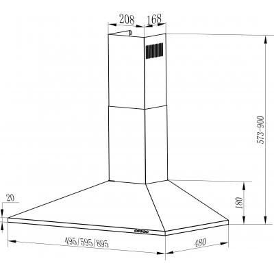 Вытяжки Interline UNNA X A/60 PB/2/T фото №6