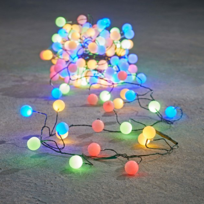 Гирлянда Luca Lighting кластер Шарики зеленая струна 8 м, RGB (8720362027188)